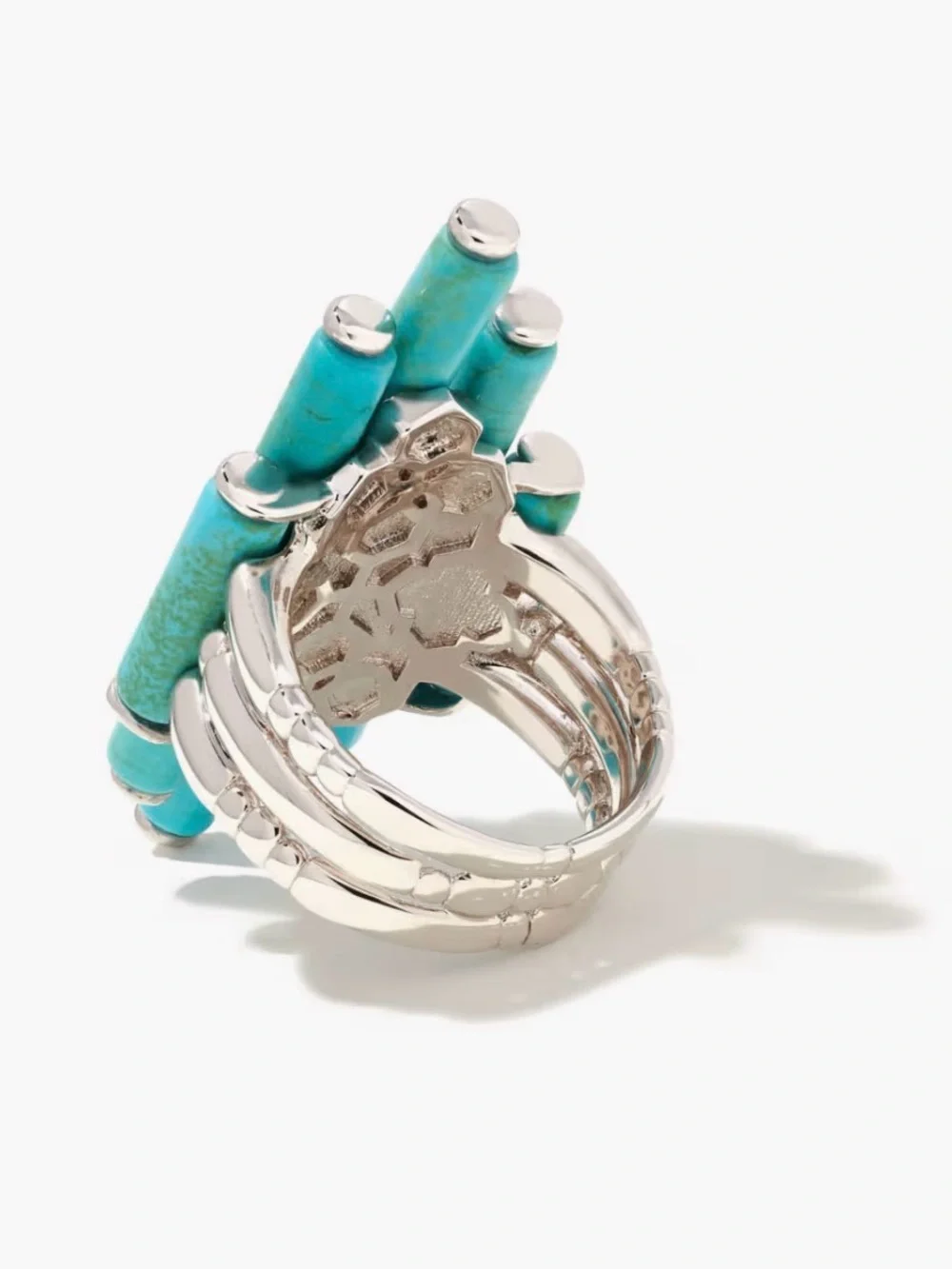 Ember Silver Cocktail Ring in Variegated Turquoise Magnesite - Picture 2 of 2